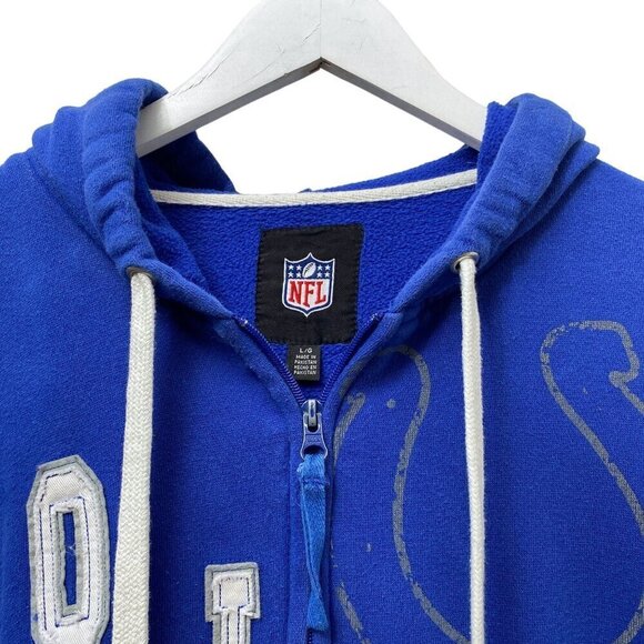 NFL COLTS Zip Front Hoodie XL Mens Football Sweatshirt Blue Indianapolis - Picture 3 of 16